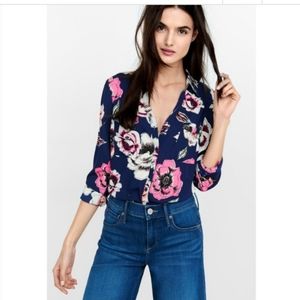 Express Blue Floral Cloroful Blouse